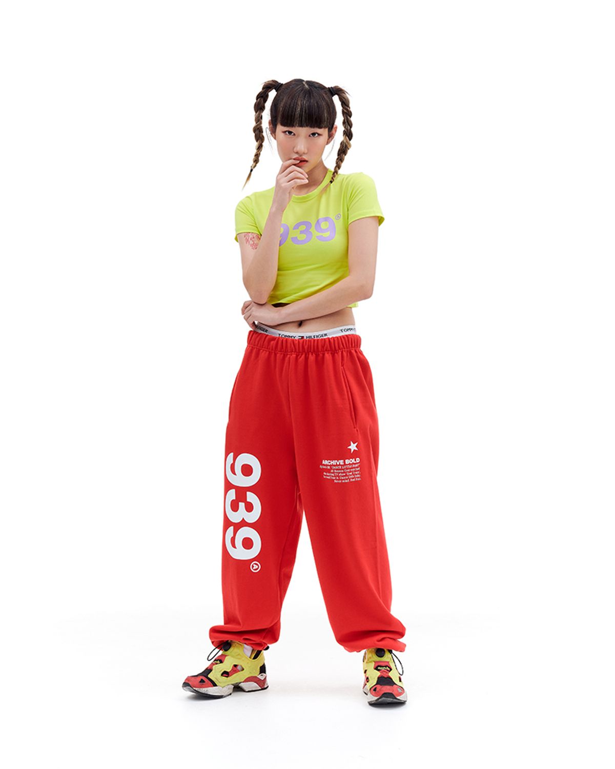 아카이브 볼드(ARCHIVE BOLD) 939 LOGO SWEAT PANTS (DEEP RED)