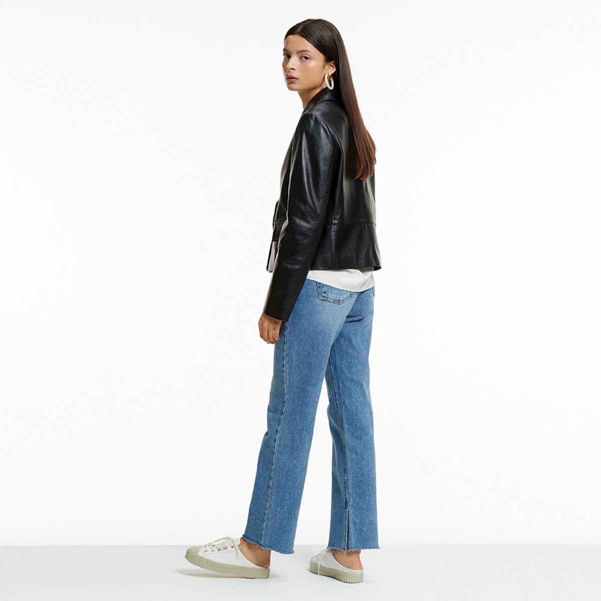 핀블랙(PINBLACK) INSIDE SLIT DENIM PANTS
