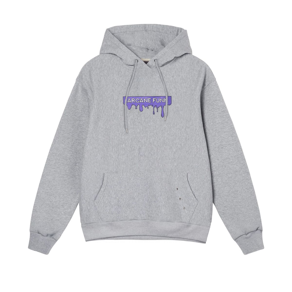 아케인 펑크(ARCANE FUNK) PURPLE LIP HOODIE gray