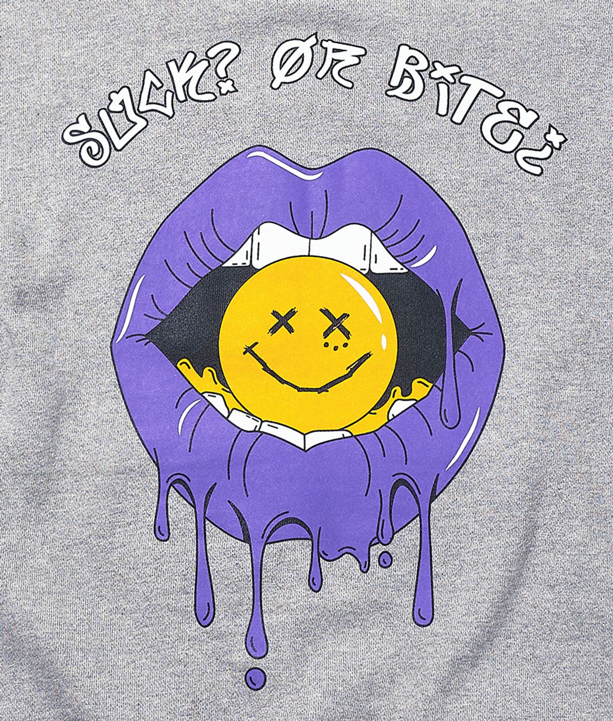 아케인 펑크(ARCANE FUNK) PURPLE LIP HOODIE gray