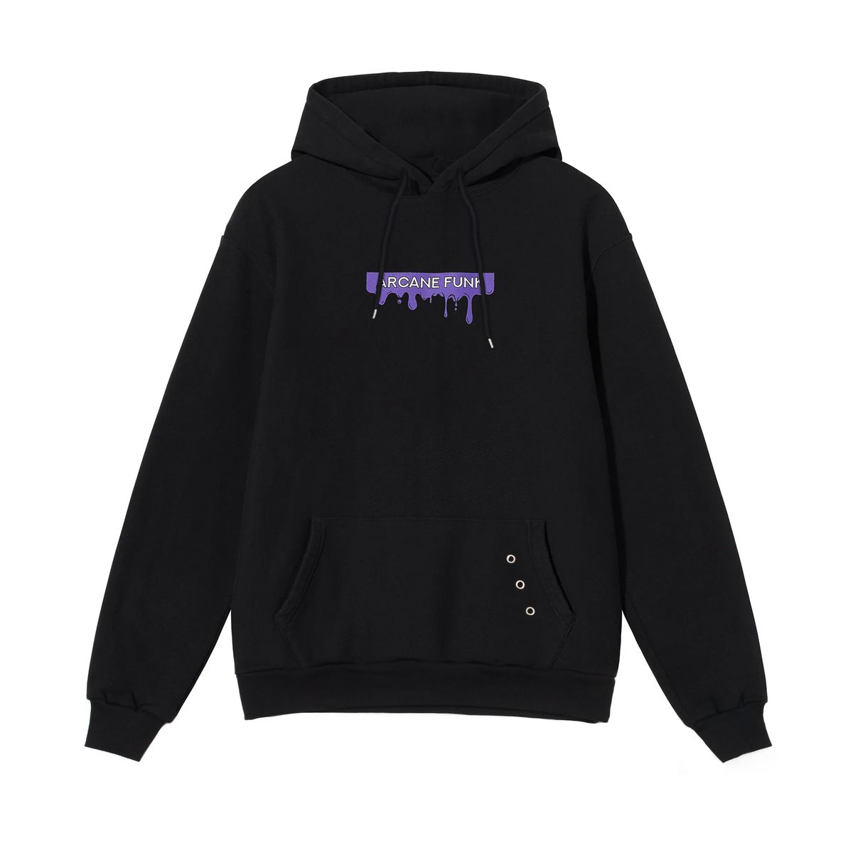 아케인 펑크(ARCANE FUNK) PURPLE LIP HOODIE black