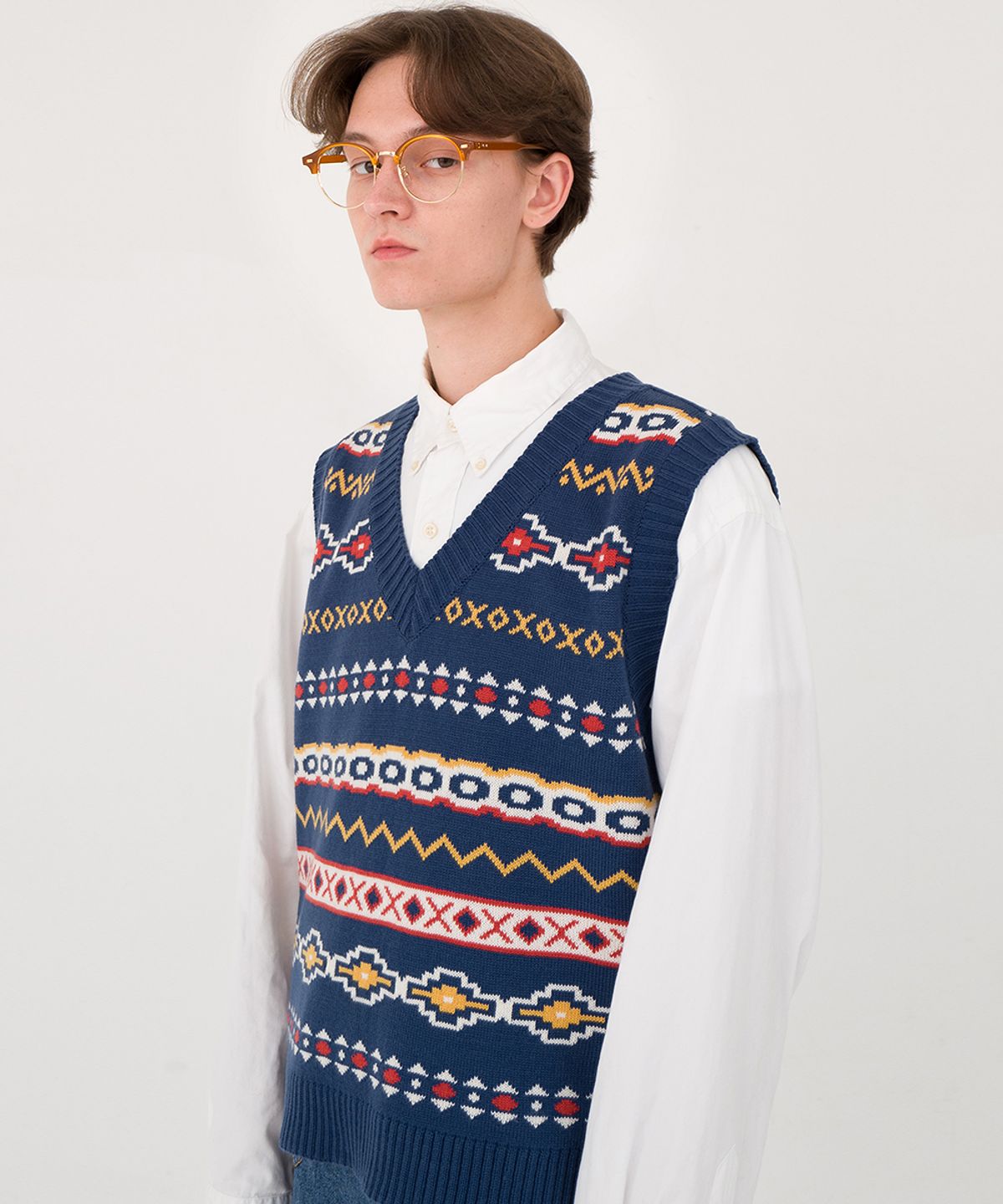 메인부스(MAINBOOTH) Ethnic Vest(NAVY)