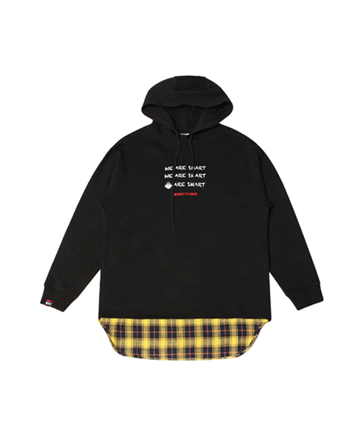 몽키플라워(Monkey Flower) 공용 레이어드 후드티 BLACK / MF0WHD13U81