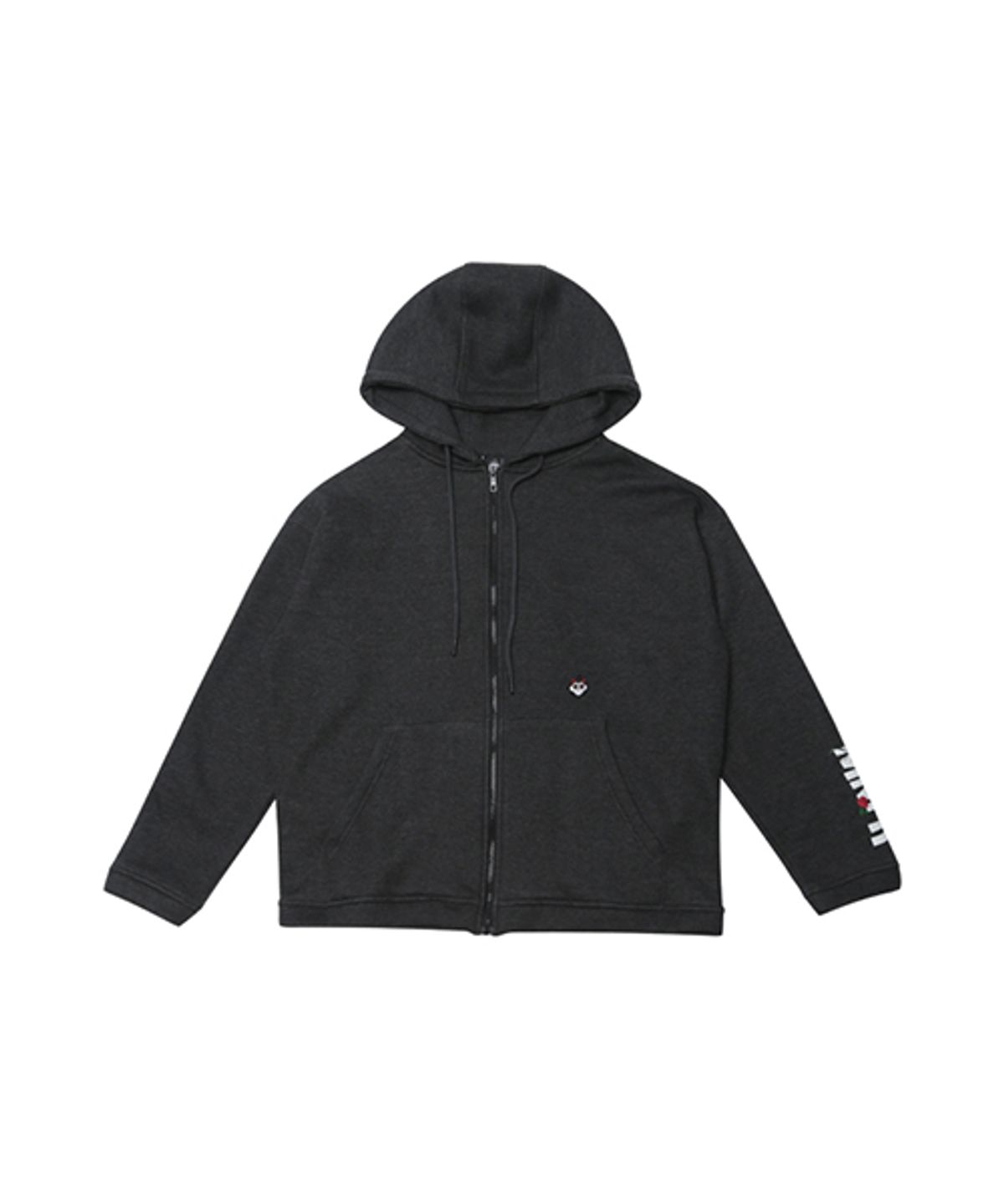 몽키플라워(Monkey Flower) 공용 등판 자수그래픽 기모 후드짚업CHARCOAL GREY / MF0WTC02U88