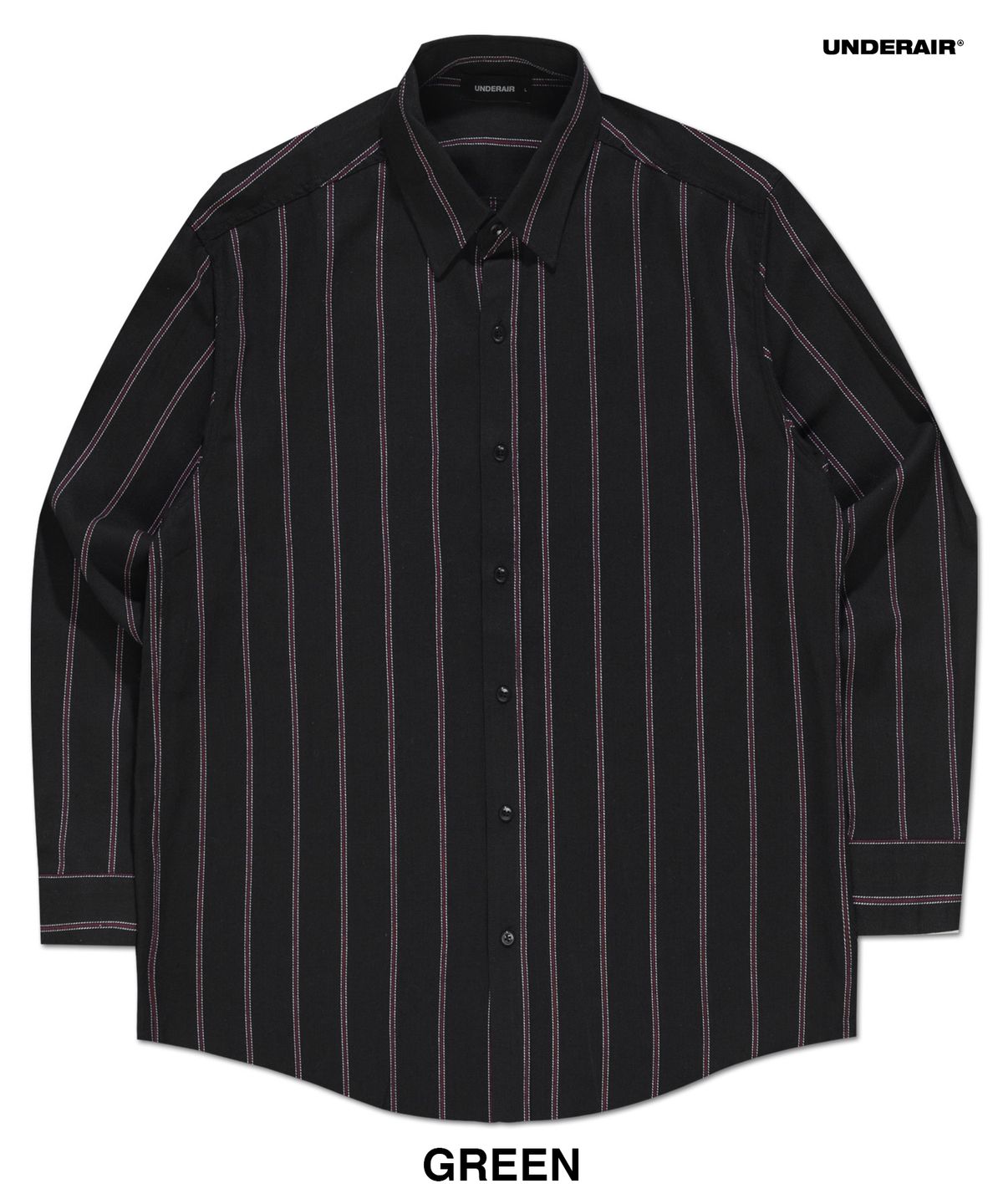 언더에어(UNDERAIR) FOXTROT STRIPE SHIRTS - BLACK
