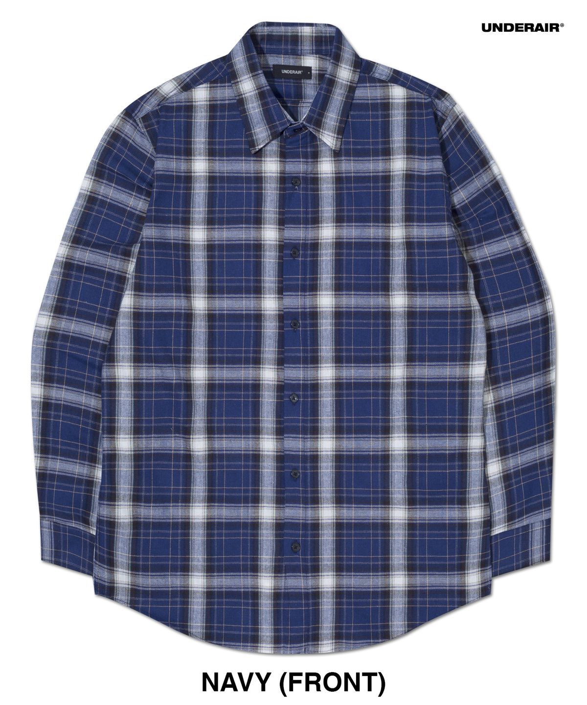 언더에어(UNDERAIR) [세미오버핏] GERMAIN CHECK SHIRTS - NAVY