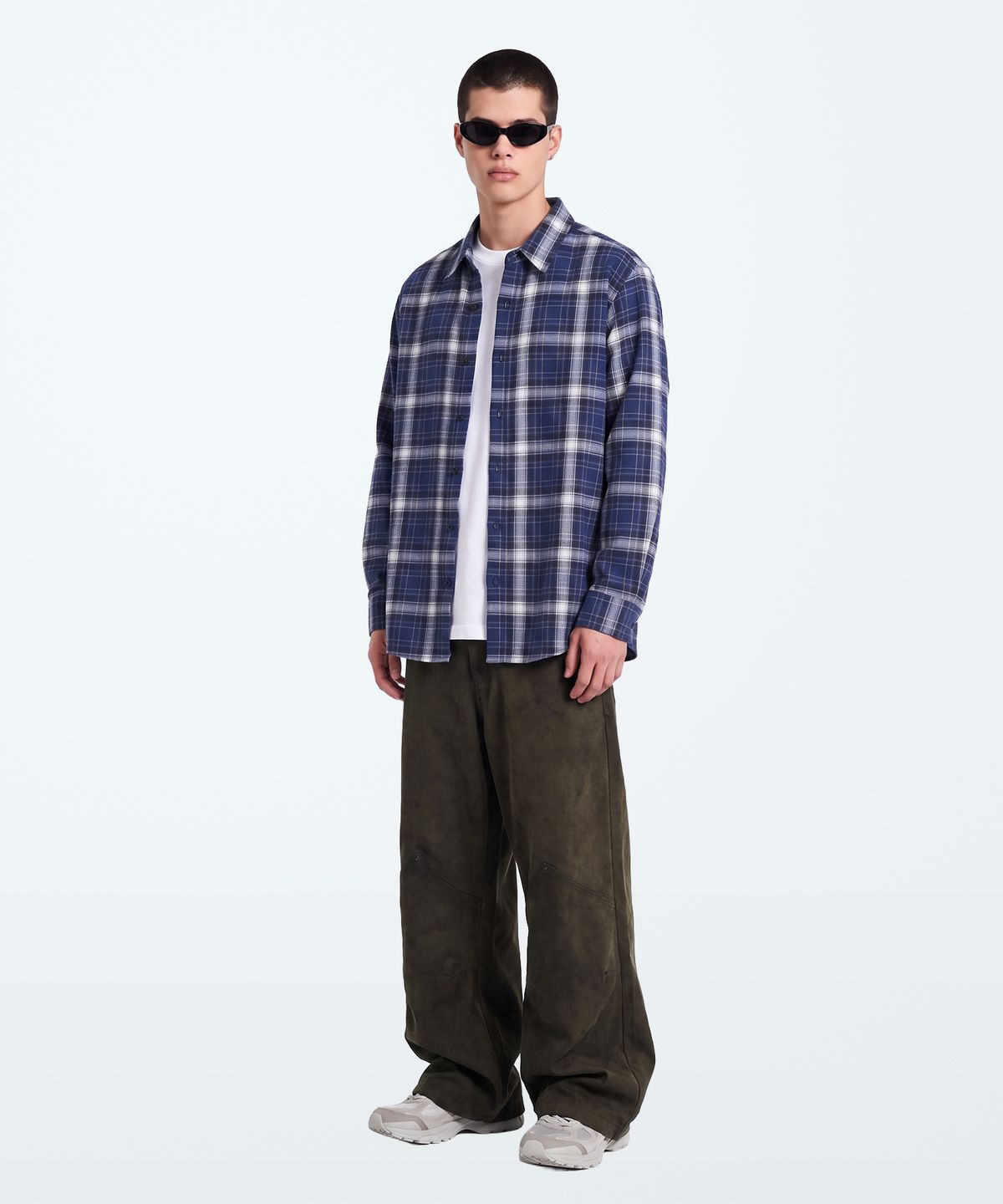 언더에어(UNDERAIR) [세미오버핏] GERMAIN CHECK SHIRTS - NAVY