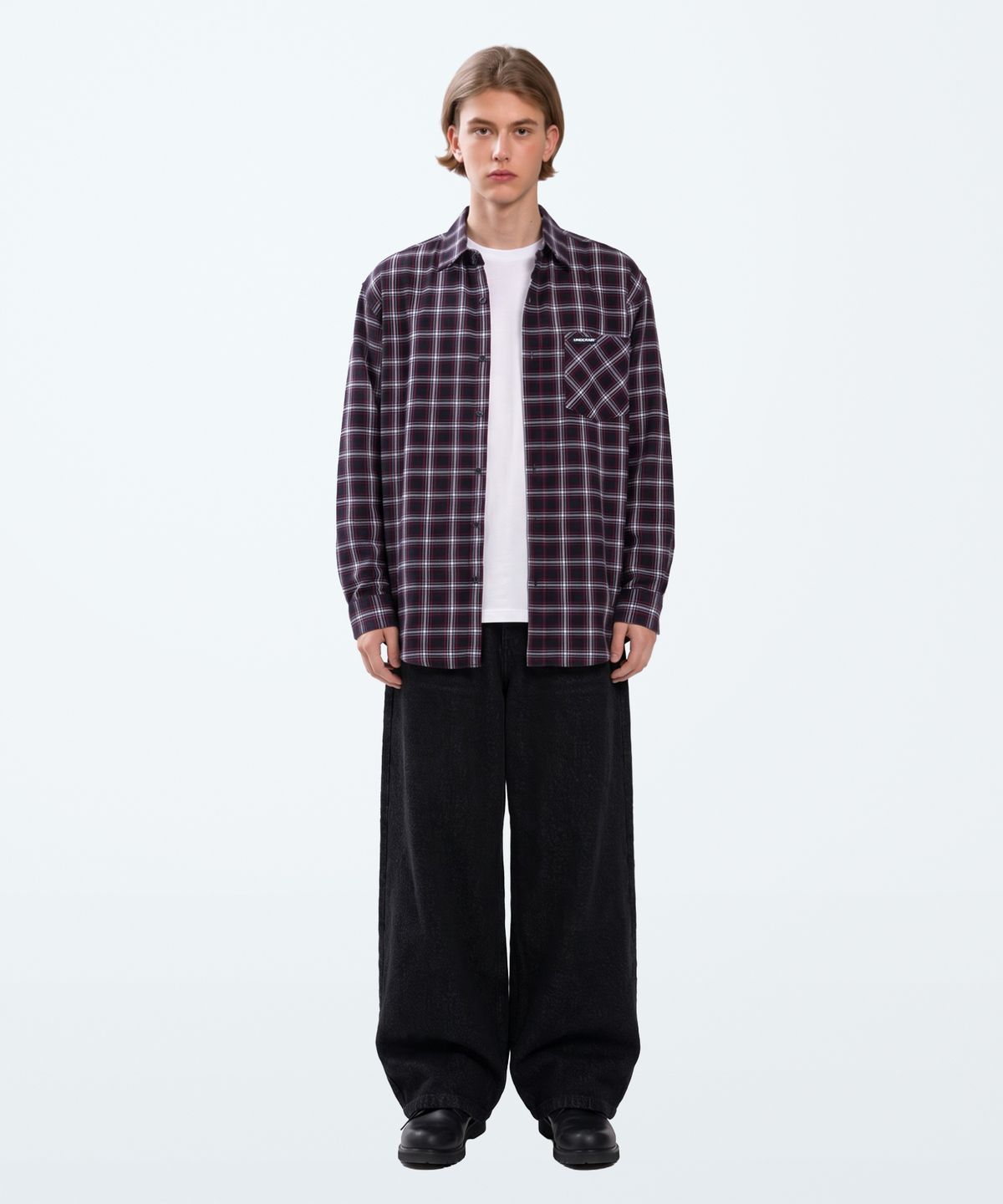 언더에어(UNDERAIR) LOUIS CHECK SHIRTS - BLACK