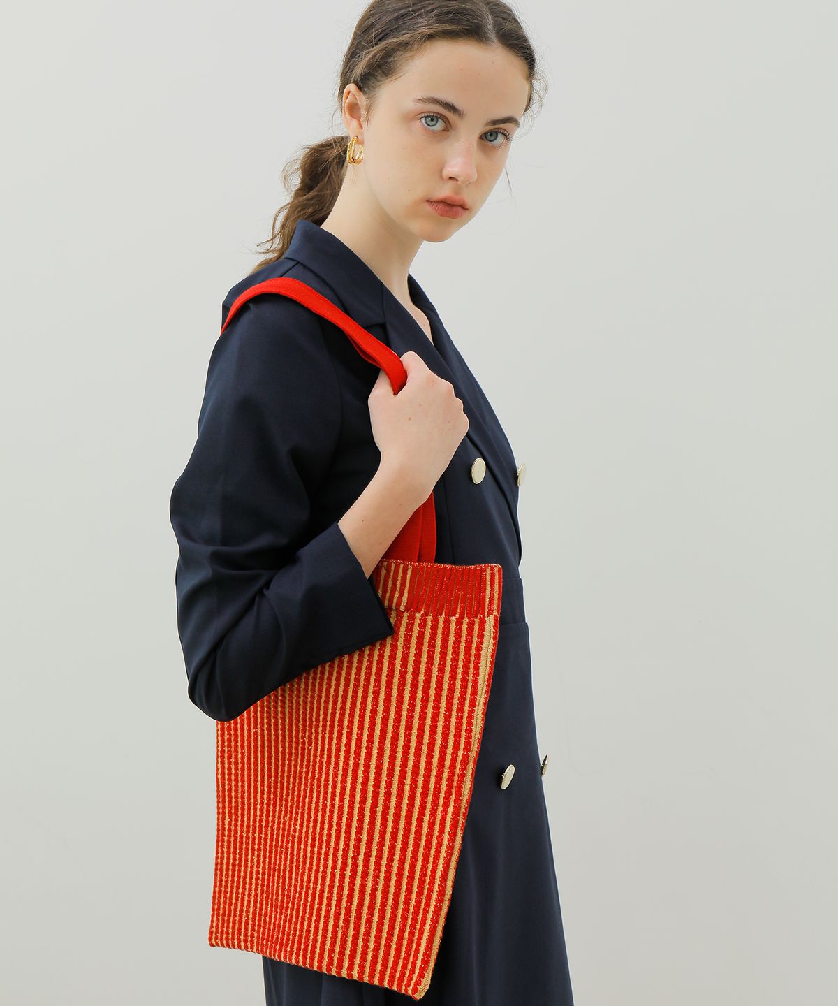 엽페(YUPPE) TWIST KNIT BAG_RED