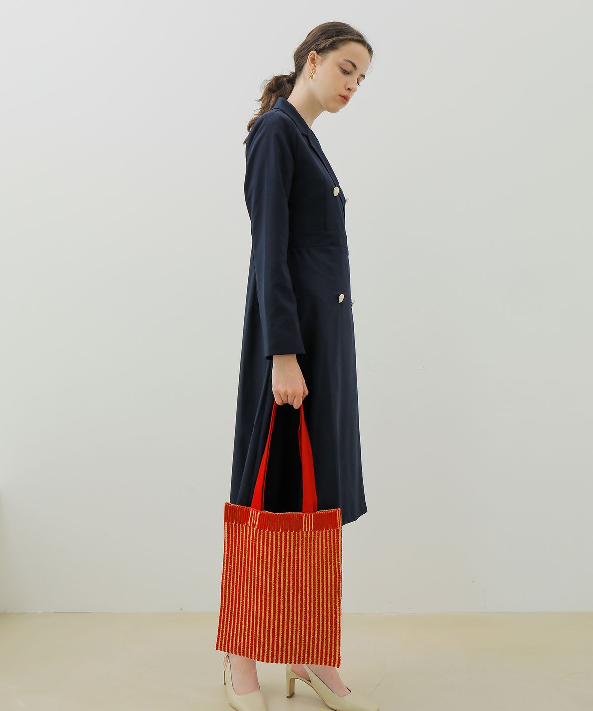 엽페(YUPPE) TWIST KNIT BAG_RED