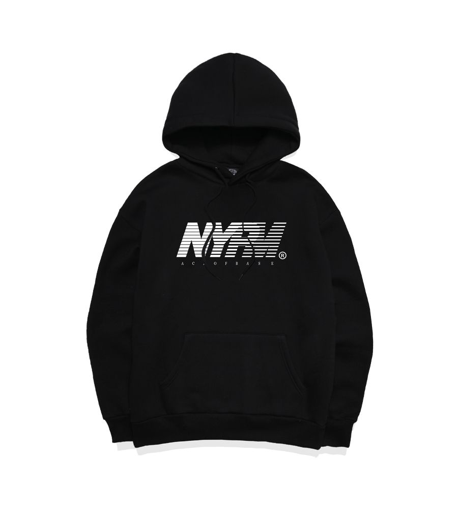 ★NOMANUAL★ SYMBOL MS HOODED ZIPUP BLACK NM43HD09M1BK Black Oversized Zip Up Hoodie with Abstract Print - Grunge