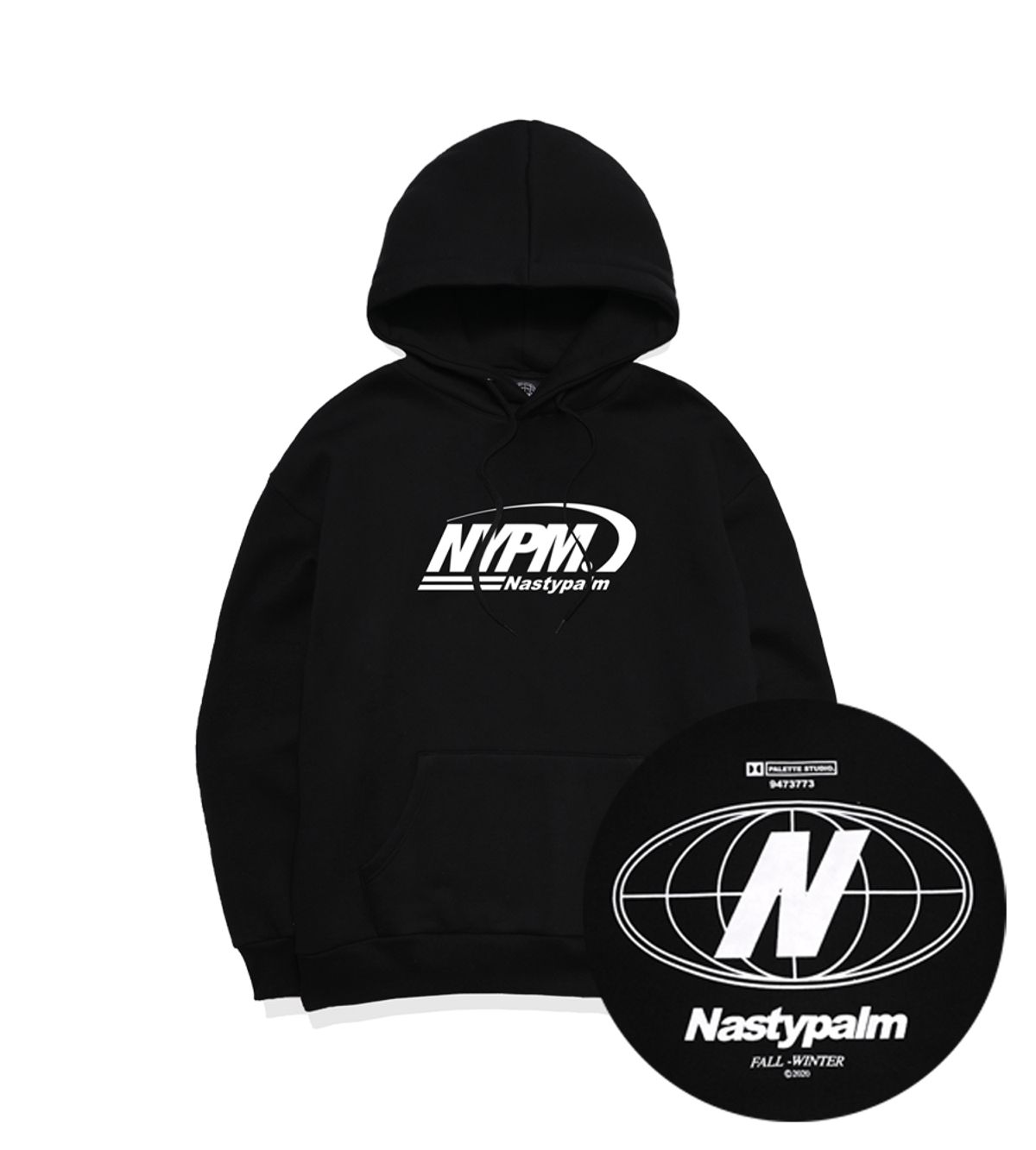 엔피스튜디오(NP STUDIO) N 갤럭시 로고 후디 블랙