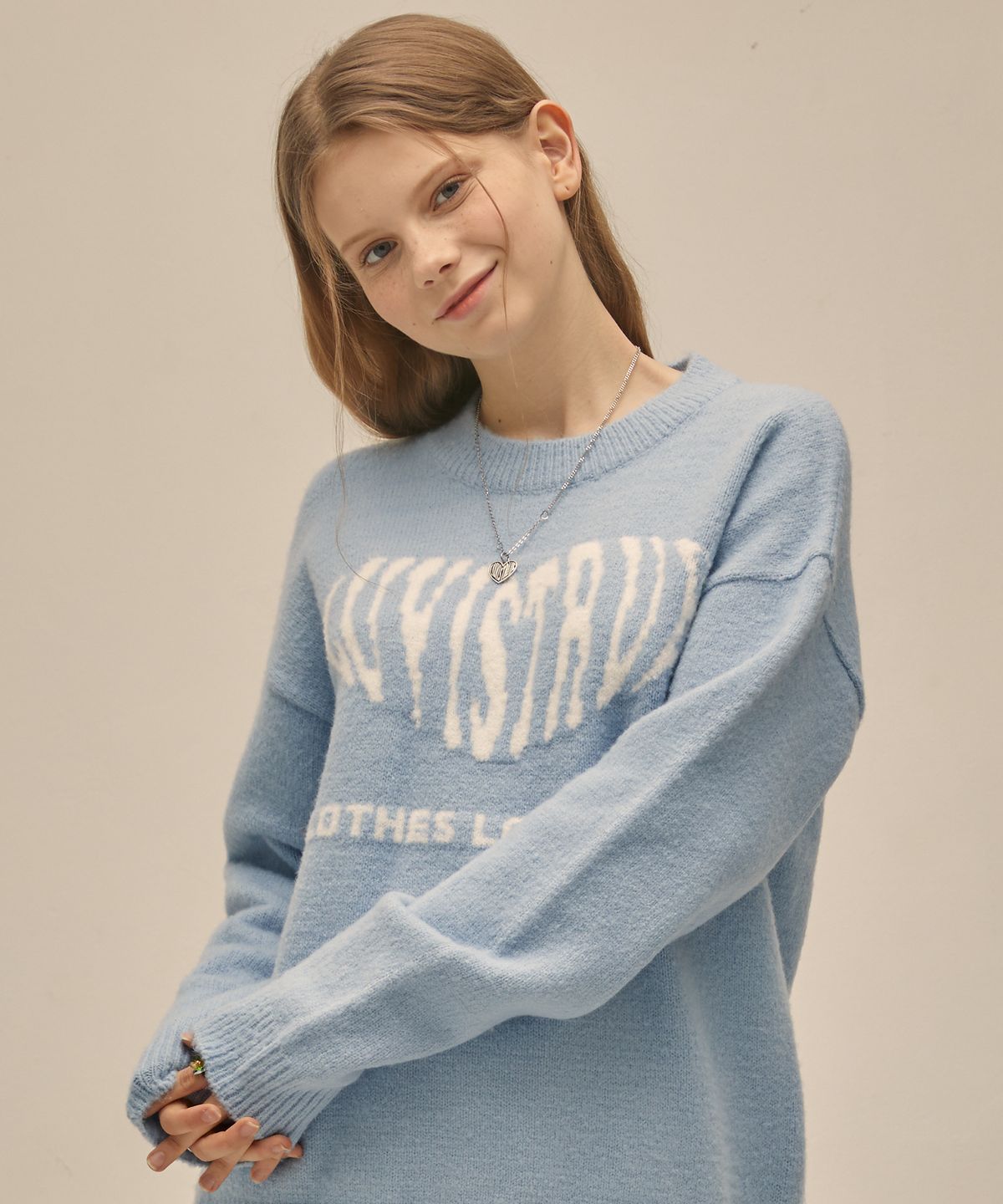 러브이즈트루(LUVISTRUE) PO HEART KNIT(SKY BLUE)