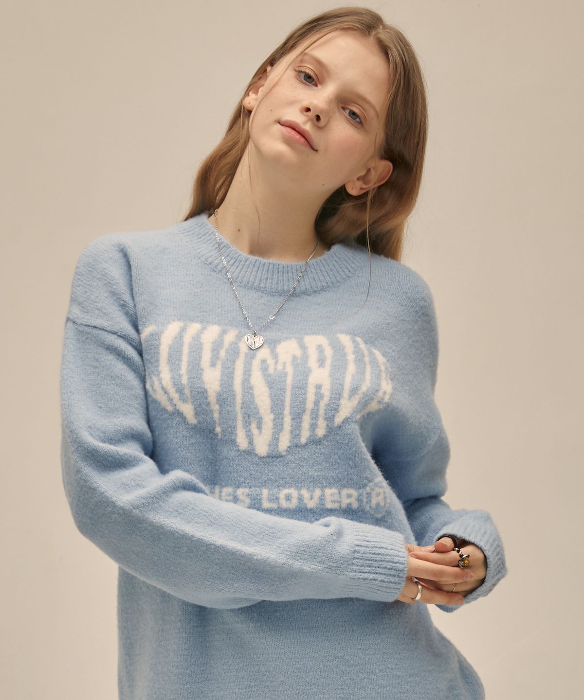 러브이즈트루(LUVISTRUE) PO HEART KNIT(SKY BLUE)