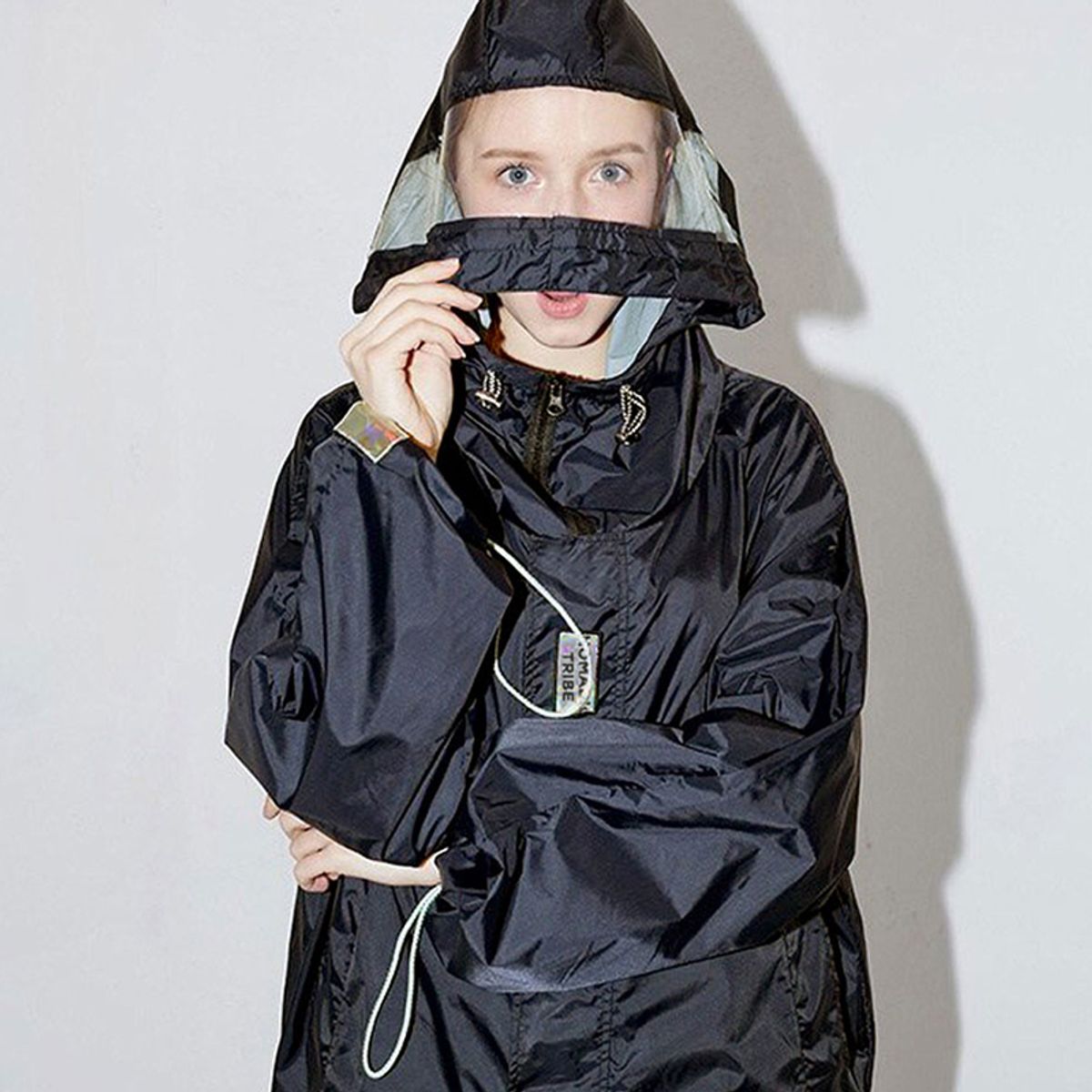 엔오티(NOT) OVERSIZED RAIN COAT [BLACK]