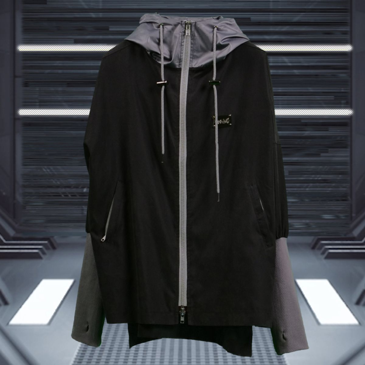 우빙(WOOVING) ROCKET HOOD ZIP (BLACK)