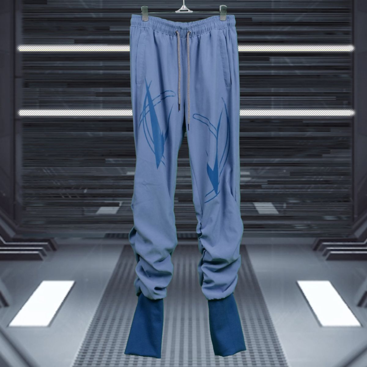 우빙(WOOVING) SHIRRING JOGGER PANTS (BLUE)