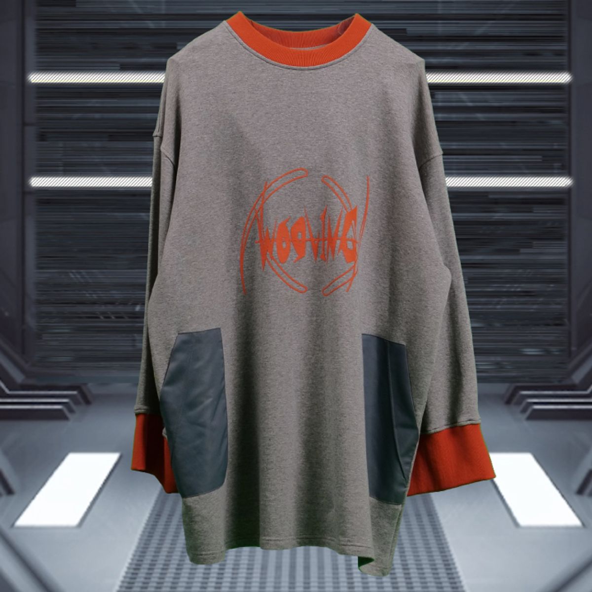 우빙(WOOVING) ROCKET SWEATSHIRTS (ORANGE)