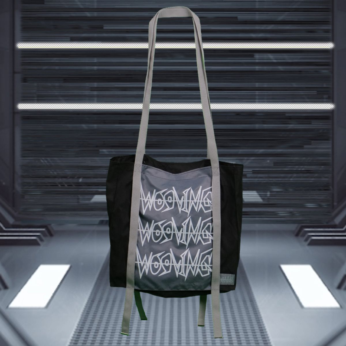 우빙(WOOVING) TRIPLE LOGO CROSS BAG (BLACK)