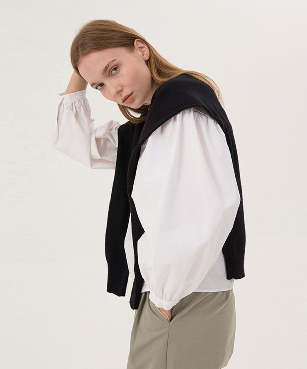 논로컬(NONLOCAL) Wholegarment Shawl - Black