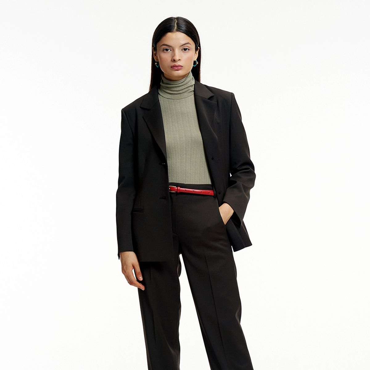 핀블랙(PINBLACK) HOURGLASS SLIM JACKET BROWN