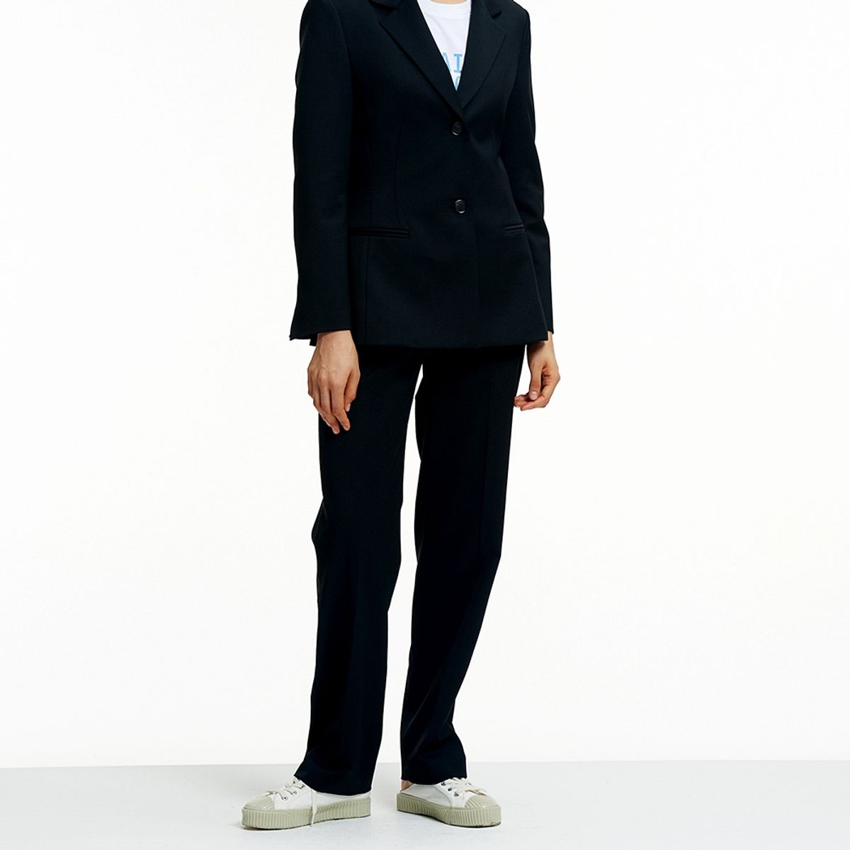핀블랙(PINBLACK) 3PCS REGULAR FIT SLACKS BLACK