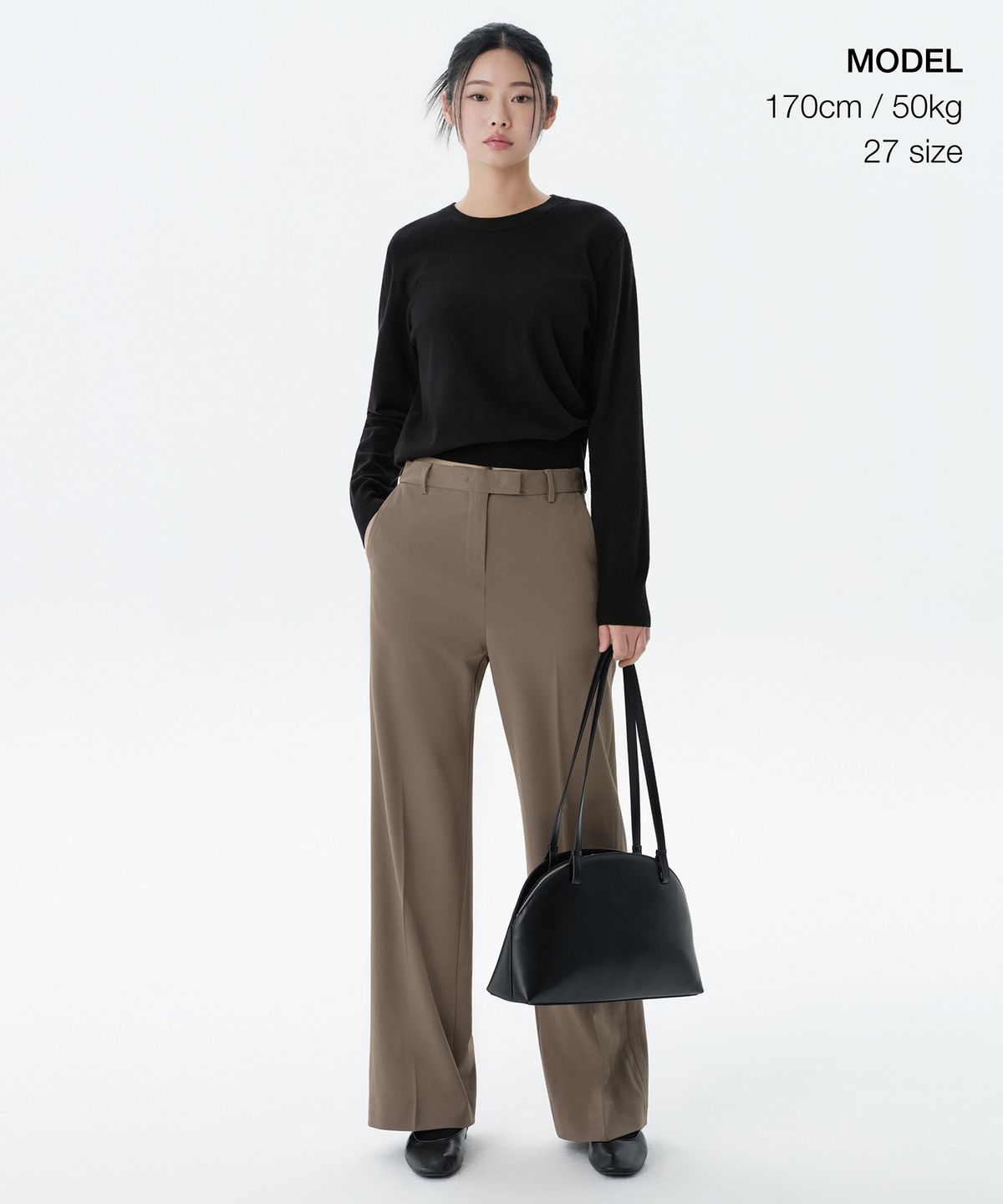 무신사 스탠다드 우먼(MUSINSA STANDARD WOMAN) 우먼즈 와이드 히든 밴딩 슬랙스 [더스티 베이지]