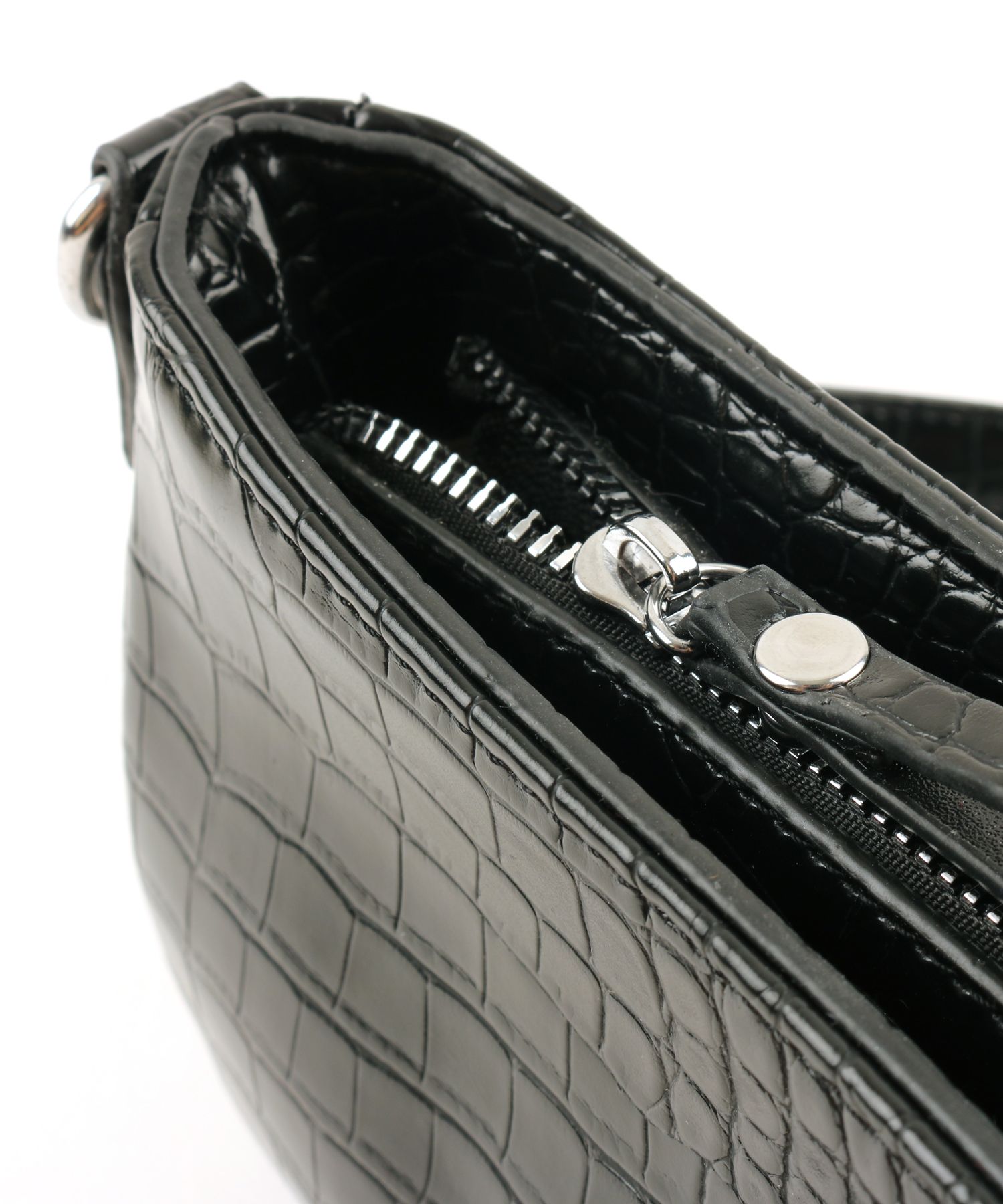MUSINSA | FANCY CLUB [NF] Leather Buckle Shoulder Bag (BLK