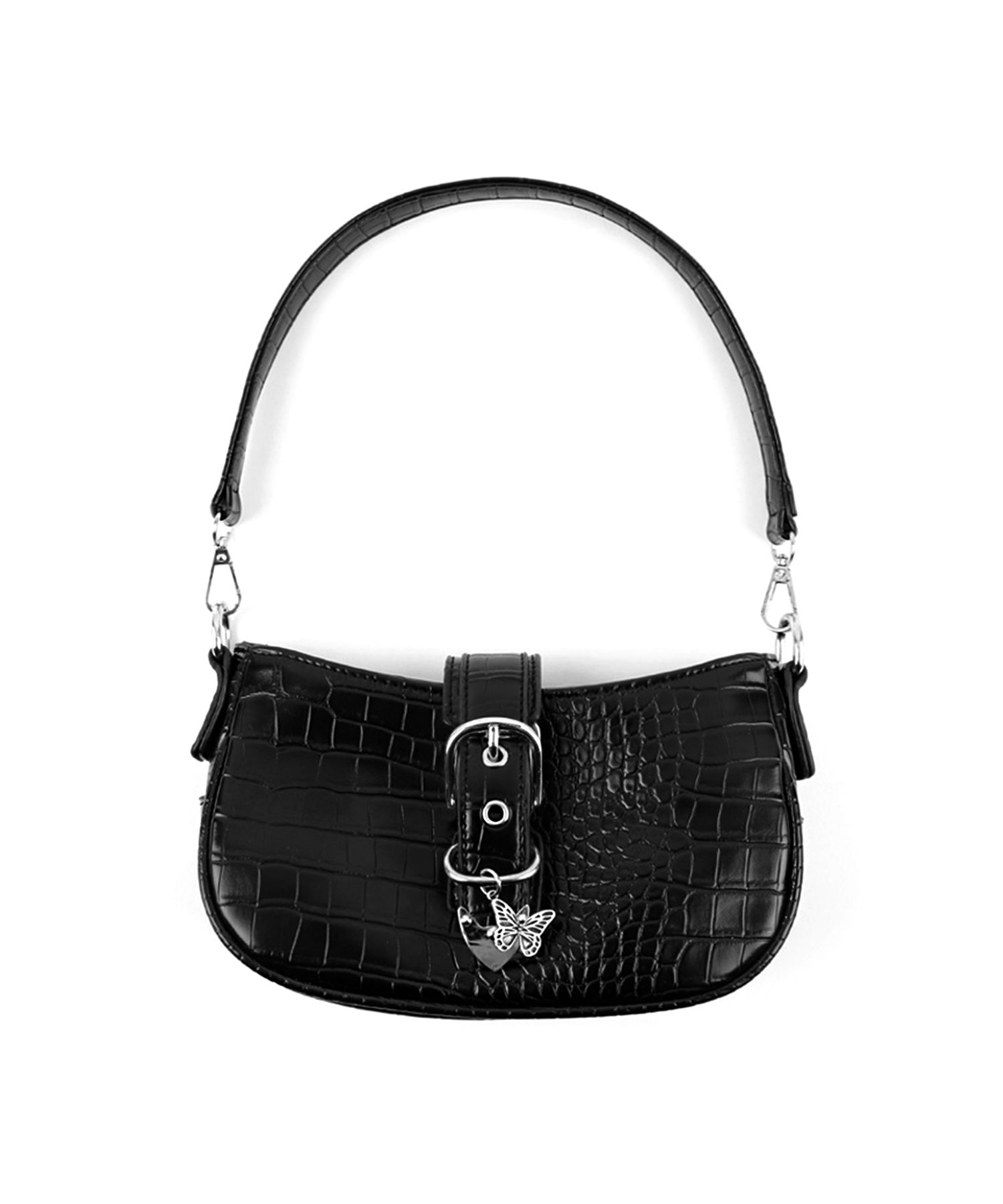 ☆NASTY FANCY CLUB☆ NF Leather Buckle Shoulder Bag BLK MUSINSA公式 | FANCY CLUB [NF] Leather Buckle Shoulder Bag