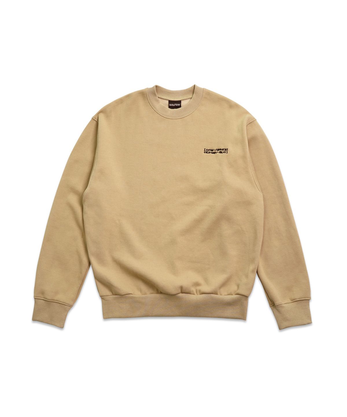 아임낫어휴먼비잉(I AM NOT A HUMAN BEING) BASIC LOGO SWEATSHIRTS - BEIGE
