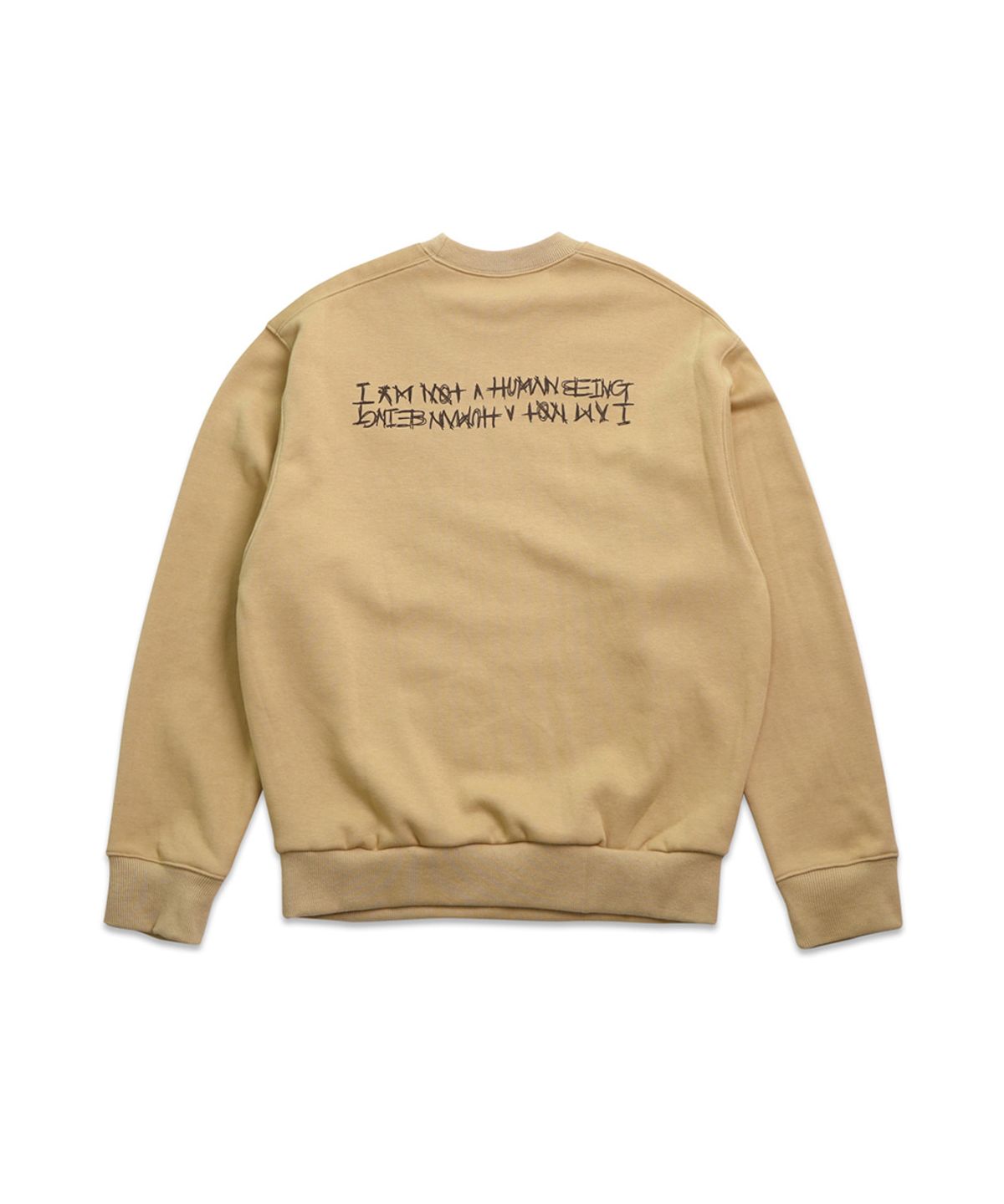 아임낫어휴먼비잉(I AM NOT A HUMAN BEING) BASIC LOGO SWEATSHIRTS - BEIGE