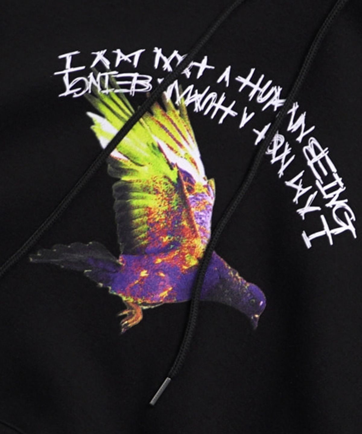 아임낫어휴먼비잉(I AM NOT A HUMAN BEING) ACID HOODIE - BLACK