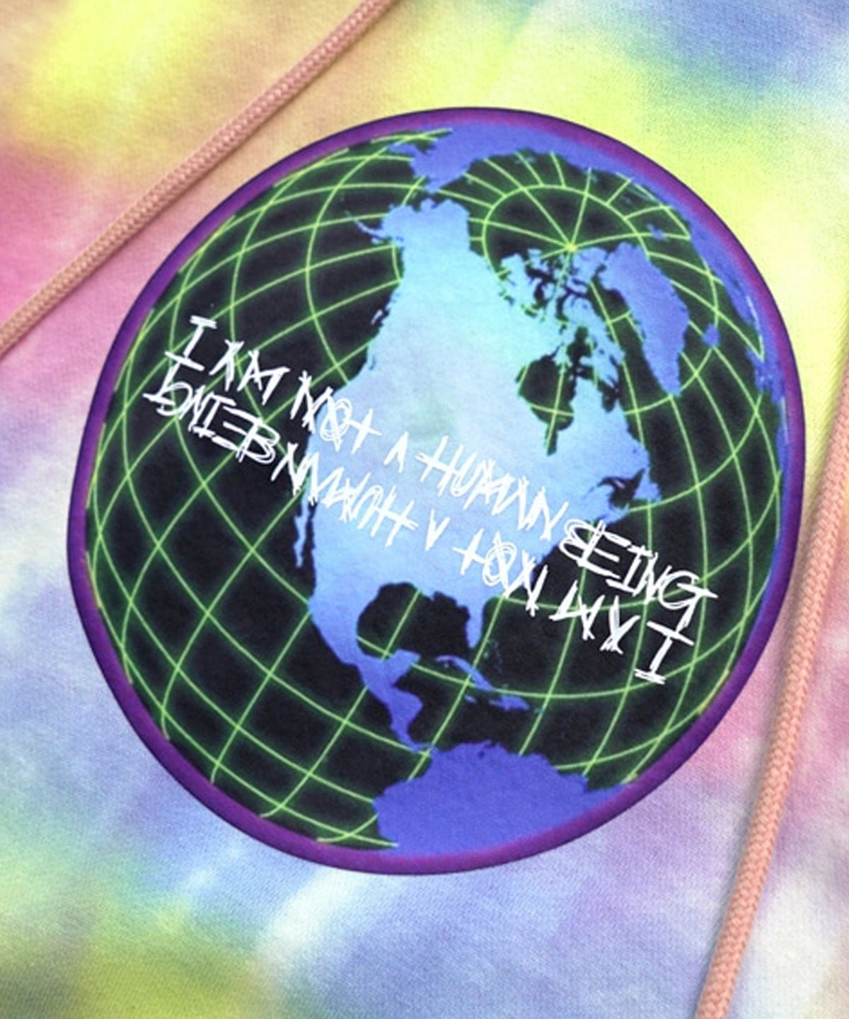 아임낫어휴먼비잉(I AM NOT A HUMAN BEING) GLOBE PRINT HOODIE - MULTI