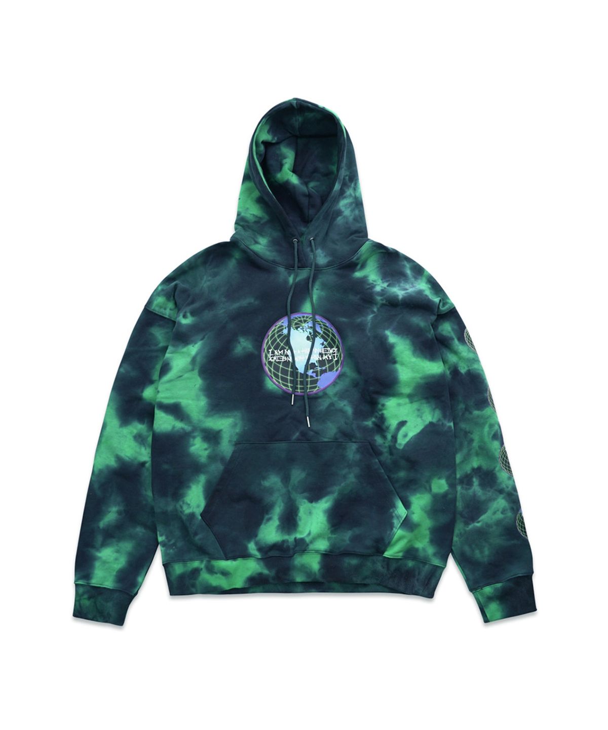아임낫어휴먼비잉(I AM NOT A HUMAN BEING) GLOBE PRINT HOODIE - GREEN