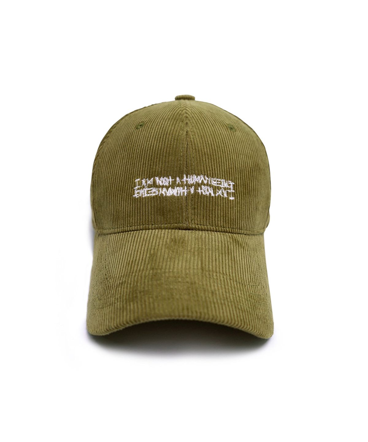 아임낫어휴먼비잉(I AM NOT A HUMAN BEING) BASIC LOGO CORDUROY CAP - KHAKI