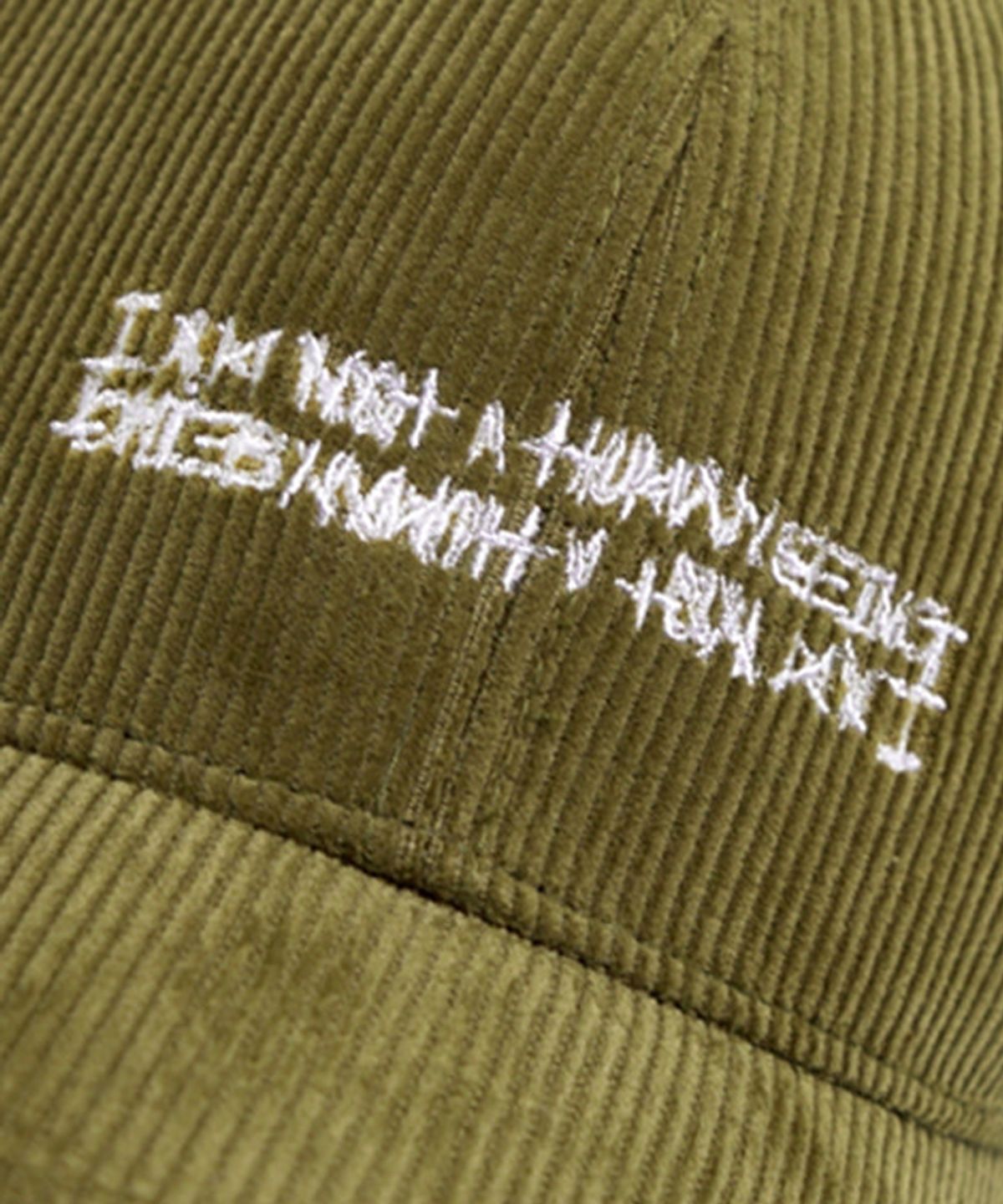 아임낫어휴먼비잉(I AM NOT A HUMAN BEING) BASIC LOGO CORDUROY CAP - KHAKI