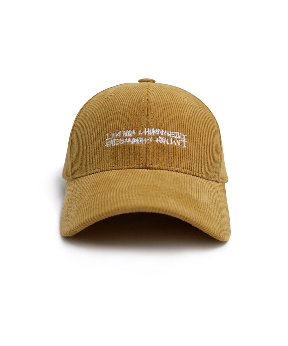 아임낫어휴먼비잉(I AM NOT A HUMAN BEING) BASIC LOGO CORDUROY CAP - BEIGE