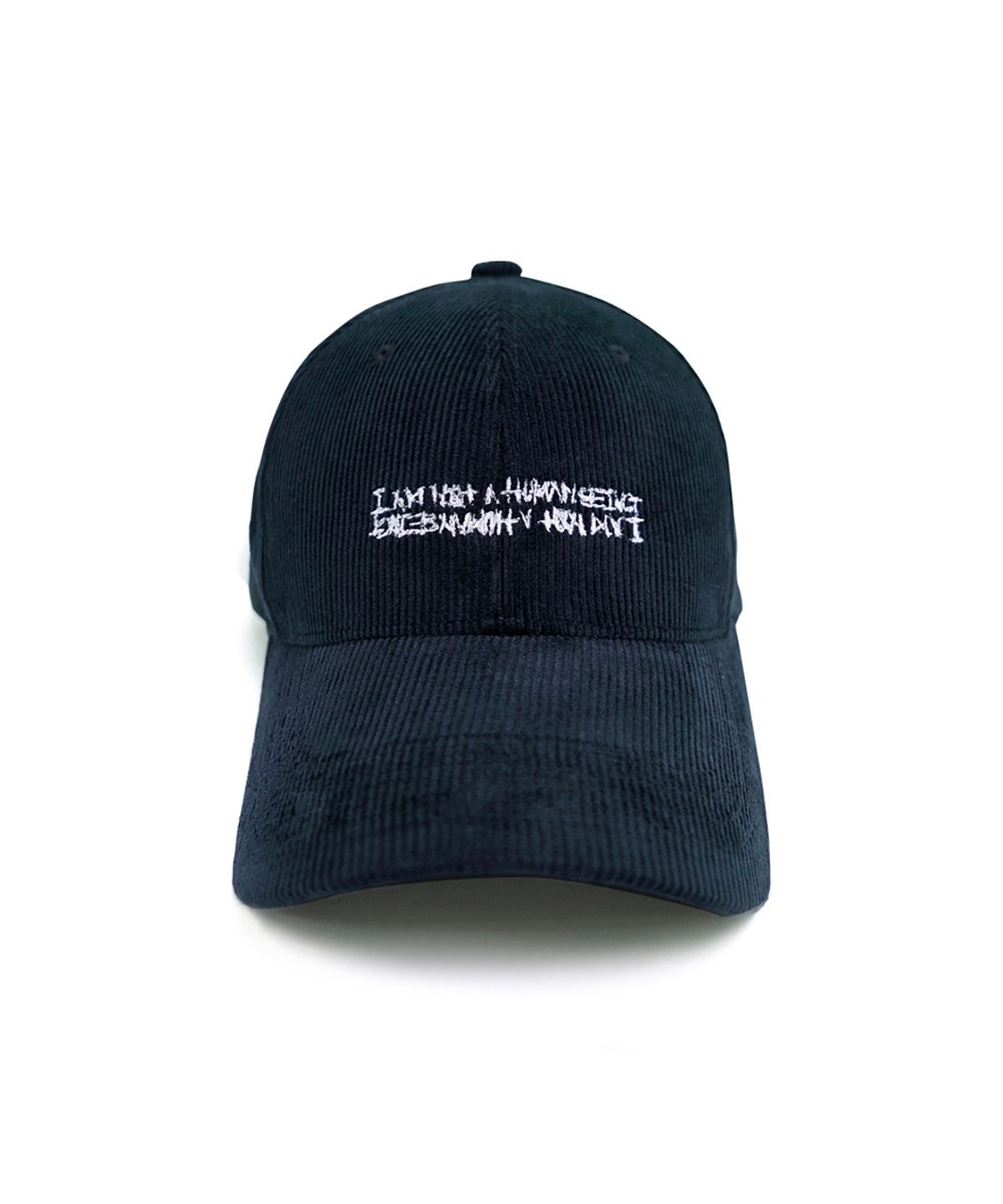 아임낫어휴먼비잉(I AM NOT A HUMAN BEING) BASIC LOGO CORDUROY CAP - NAVY