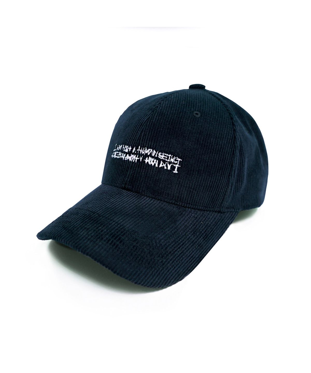 아임낫어휴먼비잉(I AM NOT A HUMAN BEING) BASIC LOGO CORDUROY CAP - NAVY
