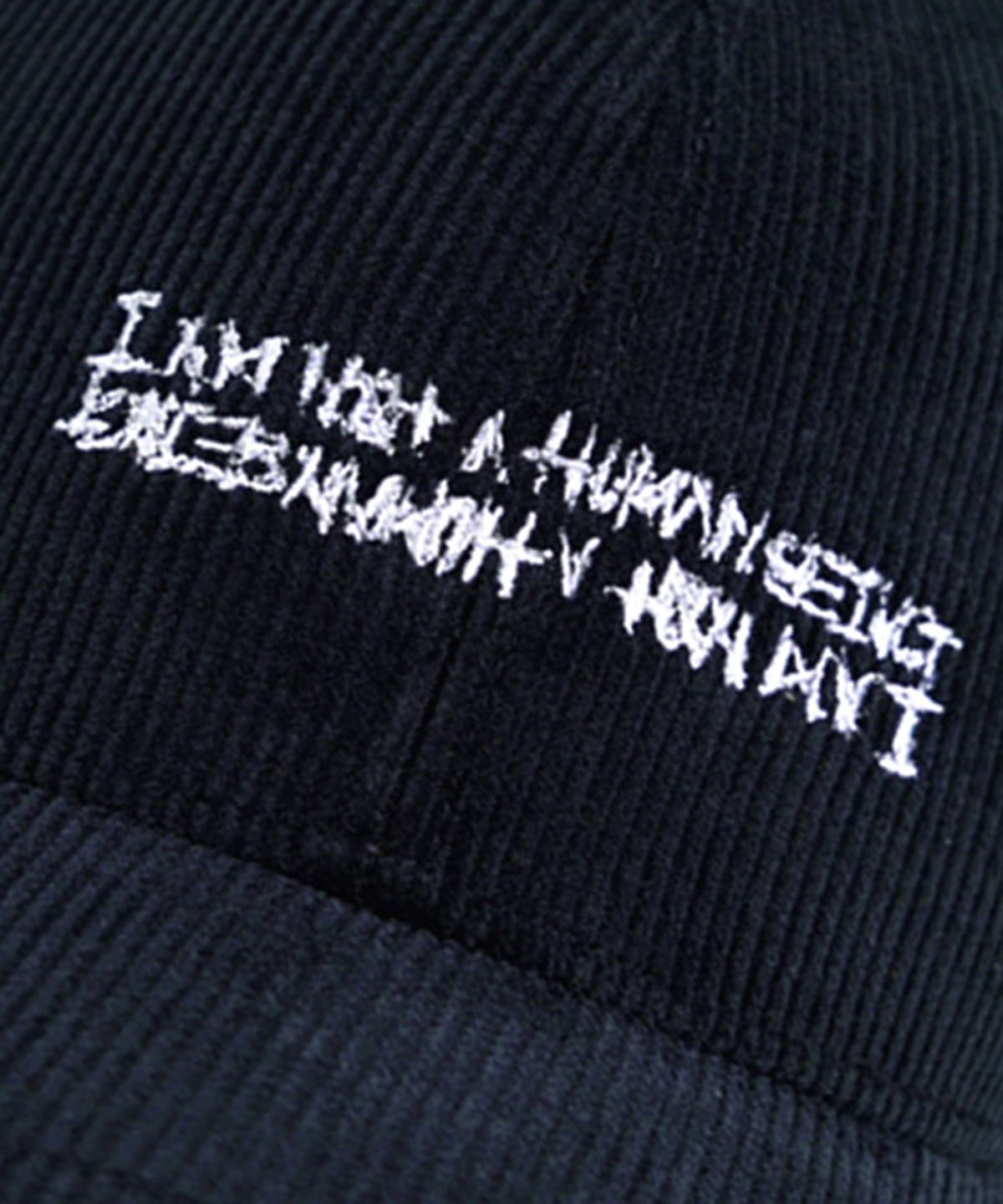 아임낫어휴먼비잉(I AM NOT A HUMAN BEING) BASIC LOGO CORDUROY CAP - NAVY
