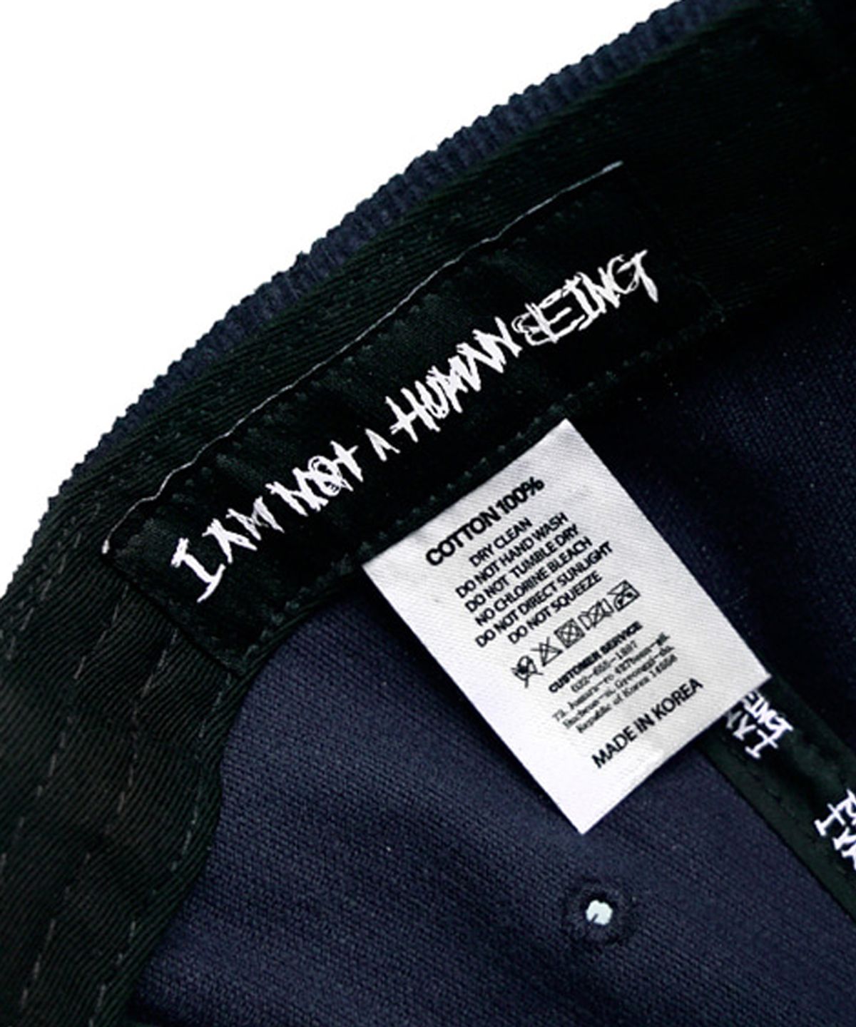 아임낫어휴먼비잉(I AM NOT A HUMAN BEING) BASIC LOGO CORDUROY CAP - NAVY