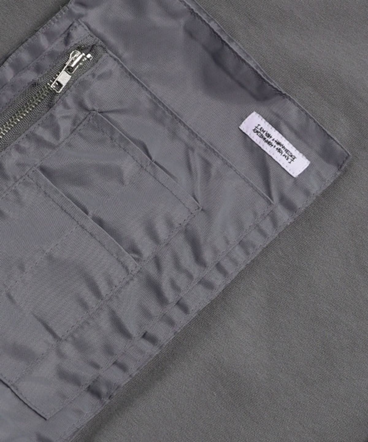 아임낫어휴먼비잉(I AM NOT A HUMAN BEING) MA-1 POCKET DETAIL SWEATSHIRTS - CHARCOAL