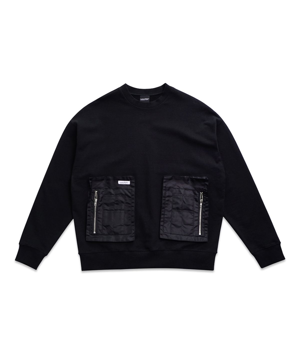 아임낫어휴먼비잉(I AM NOT A HUMAN BEING) MA-1 POCKET DETAIL SWEATSHIRTS - BLACK