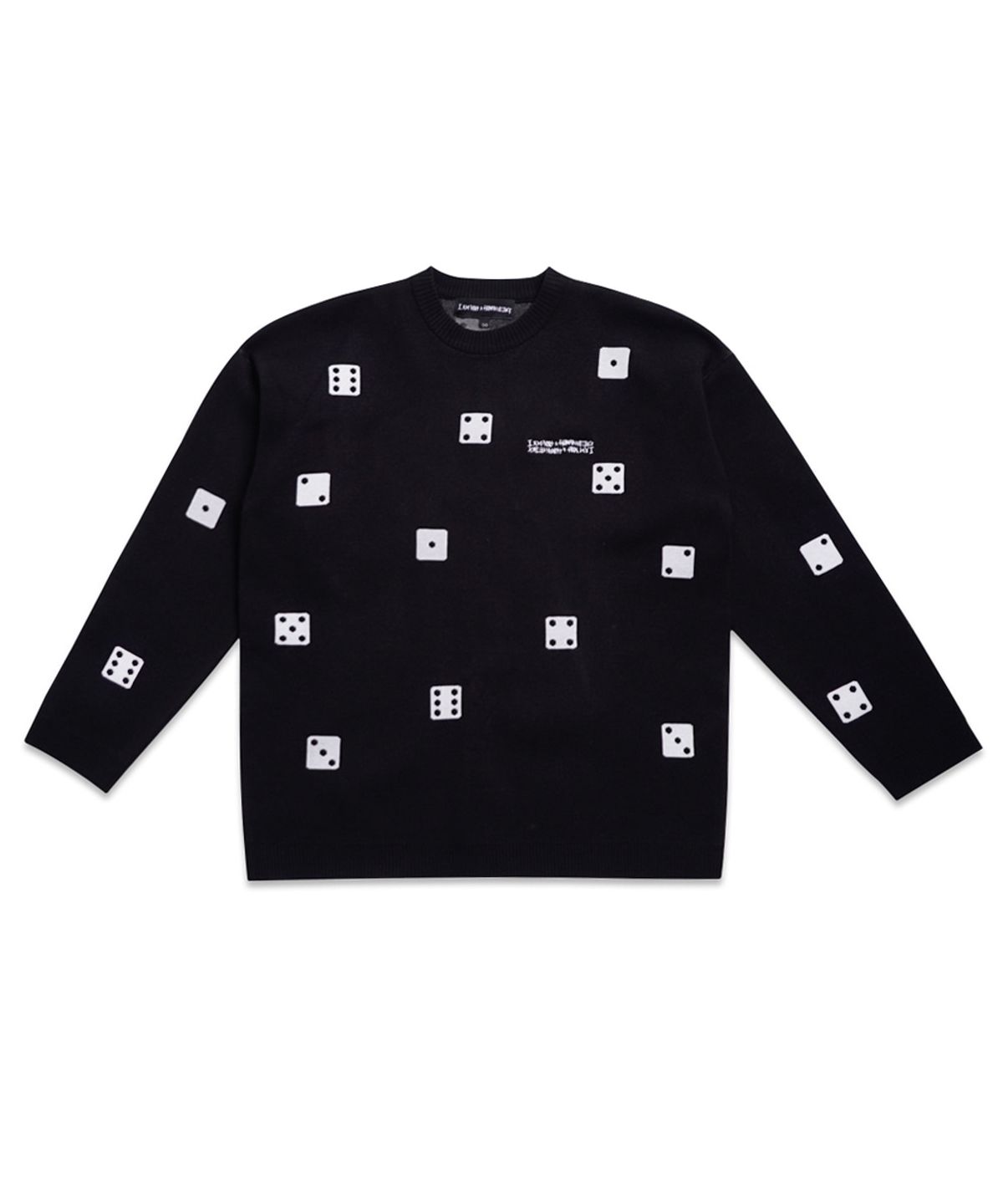 아임낫어휴먼비잉(I AM NOT A HUMAN BEING) DICE KNIT - BLACK