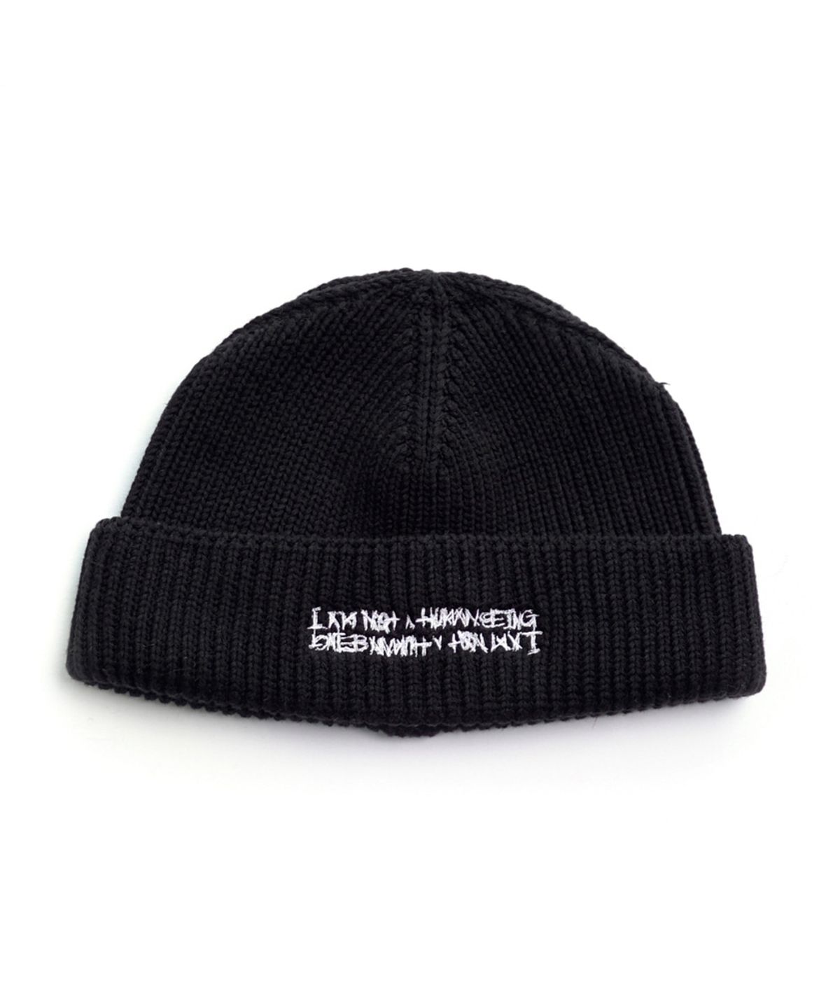 아임낫어휴먼비잉(I AM NOT A HUMAN BEING) BASIC LOGO BEANIE - BLACK