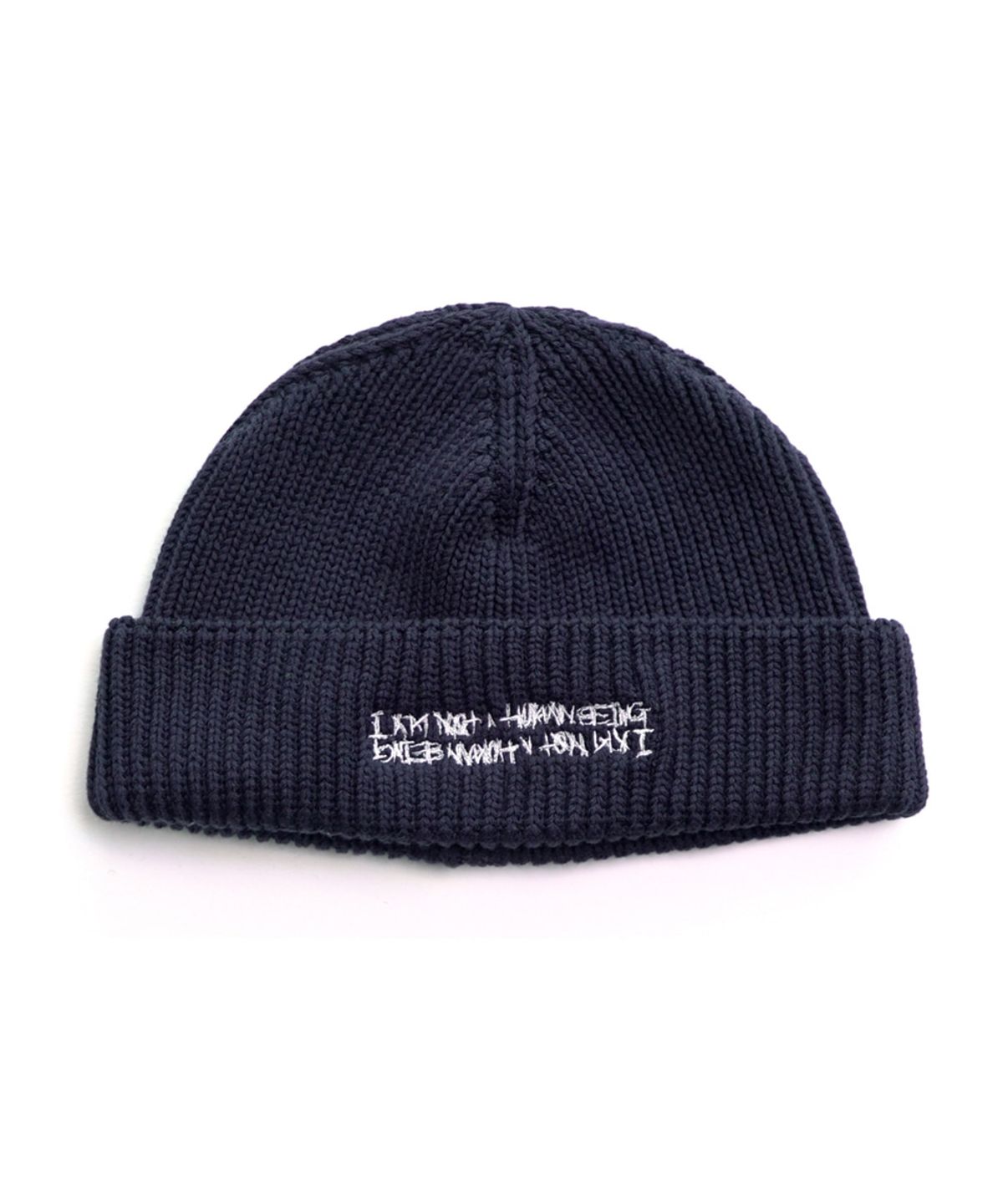 아임낫어휴먼비잉(I AM NOT A HUMAN BEING) BASIC LOGO BEANIE - NAVY