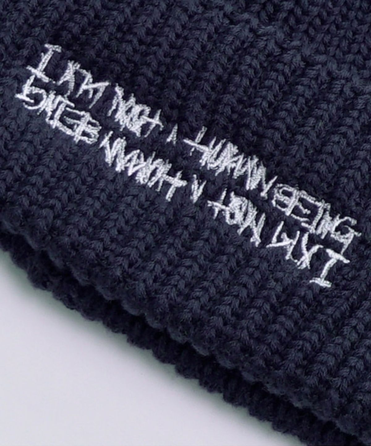 아임낫어휴먼비잉(I AM NOT A HUMAN BEING) BASIC LOGO BEANIE - NAVY
