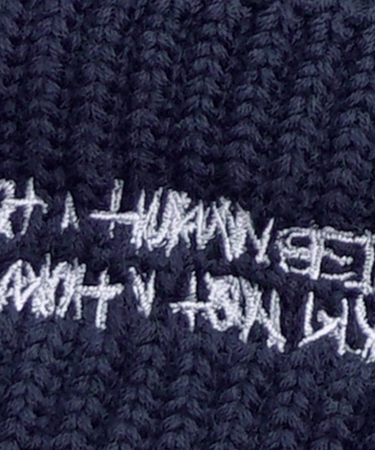 아임낫어휴먼비잉(I AM NOT A HUMAN BEING) BASIC LOGO BEANIE - NAVY