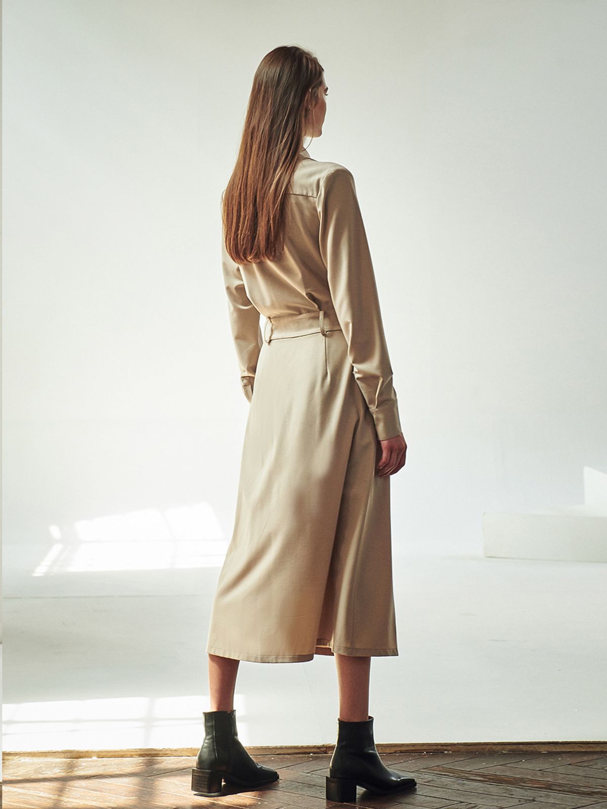 아쿠드(ACUD) TWO-WAY SHIRT DRESS_BEIGE