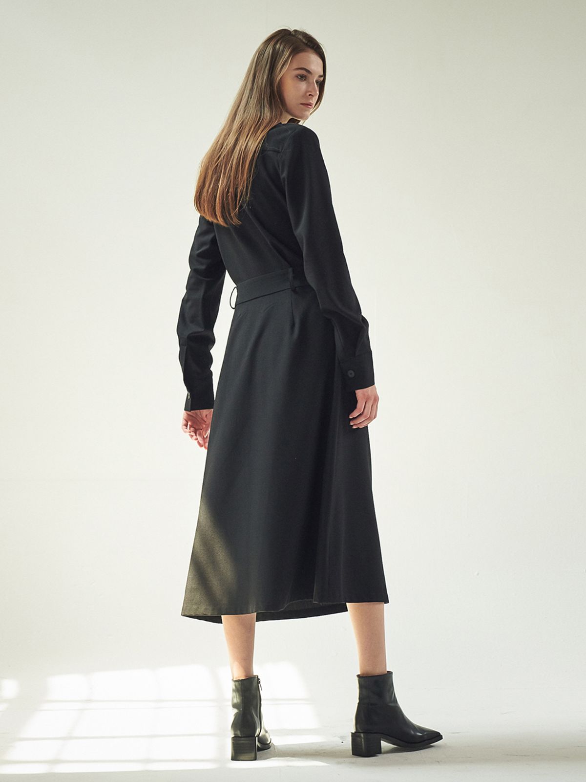 아쿠드(ACUD) TWO-WAY SHIRT DRESS_BLACK